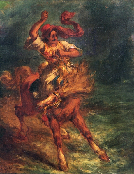 Giaour traversant un gué, , Eugène Delacroix