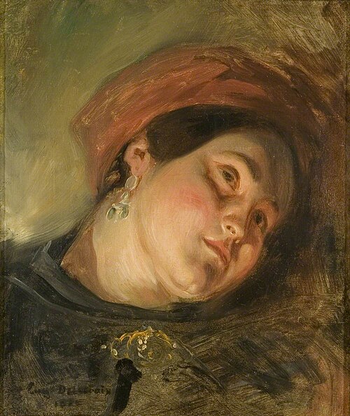 Head of a Woman in a Red Turban, 1831, Eugène Delacroix