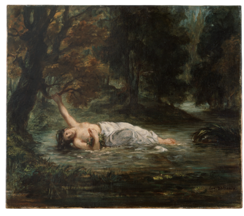 La Mort d'Ophélie, 1853, Eugène Delacroix