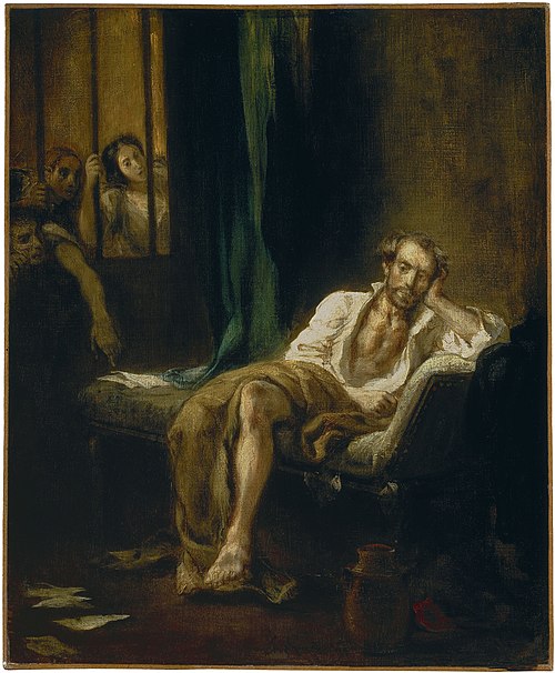 Le Tasse dans la maison des fous, 1839, Eugène Delacroix