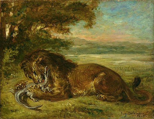 Lion and alligater, 1863, Eugène Delacroix