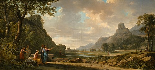 Mount Athos Carved as a Monument to Alexander the Great, 1796, Pierre-Henri de Valenciennes