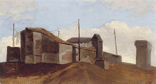 Loggia à Rome : le toit à l'ombre, 1800, Pierre-Henri de Valenciennes