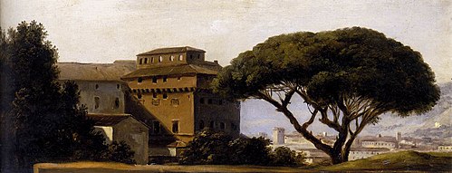 Vue du couvent de l'Ara coeli : le pin parasol, 1800, Pierre-Henri de Valenciennes
