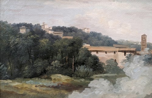 À la Villa Farnèse : les maisons sur la colline, 1800, Pierre-Henri de Valenciennes