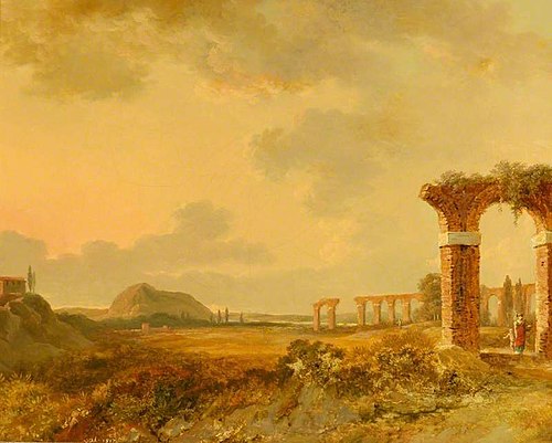 Landscape with Ruins, Sunset, 1817, Pierre-Henri de Valenciennes