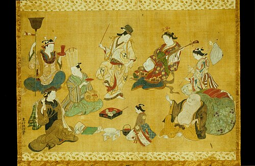 Pleasure Quarter Party as Mitate of Seven Gods of Good Luck, 1735, Okumura Masanobu