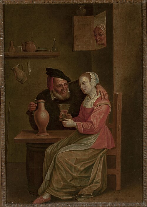 Courtship of an old man, , David Teniers le Jeune