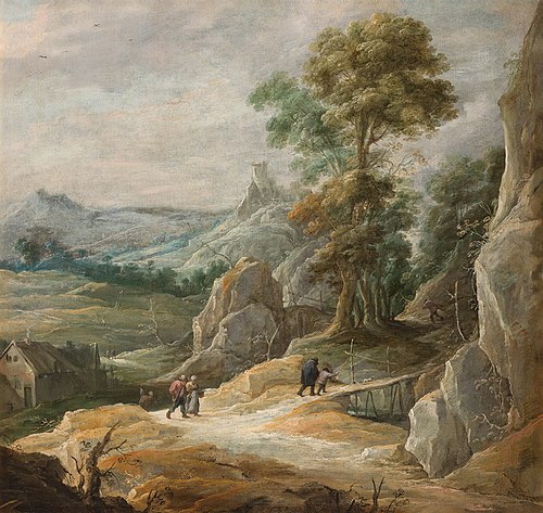 Rocky Landscape with Pilgrims, 1700, David Teniers le Jeune