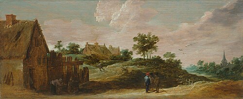 Landscape with Peasants and a Washerwoman, 1645, David Teniers le Jeune