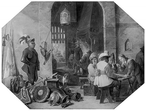 Guardroom with soldiers dicing, 1645, David Teniers le Jeune