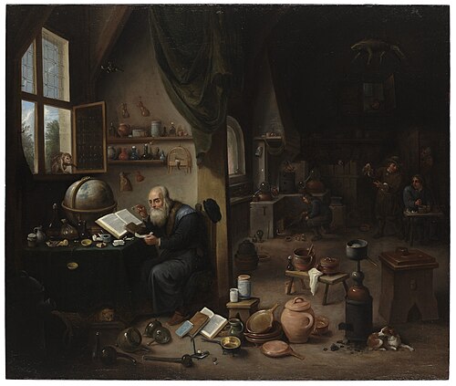 An alchemist in his laboratory., , David Teniers le Jeune