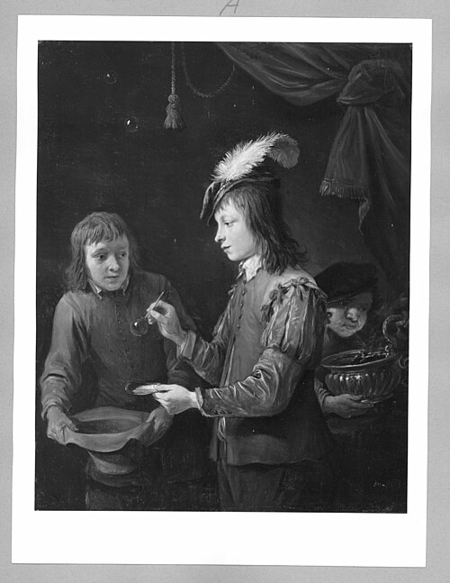 boy blowing bubbles, 1635, David Teniers le Jeune