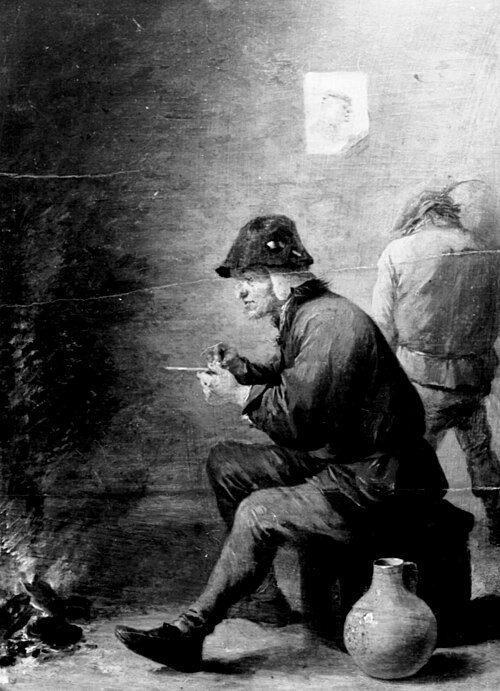 VERVALLEN (retour eigenaar) Interieur met twee mannen,, 1660, David Teniers le Jeune