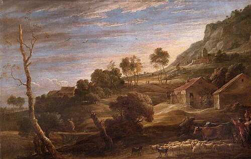 Landscape with Peasants Driving Cattle: Evening, 1680, David Teniers le Jeune