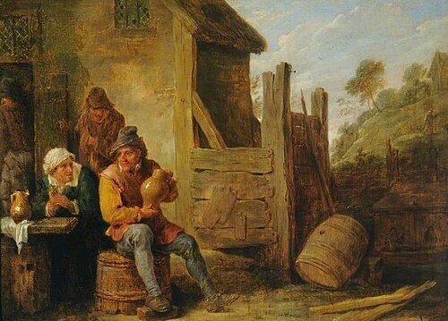 Exterior of an Inn: Peasants Drinking, 1670, David Teniers le Jeune