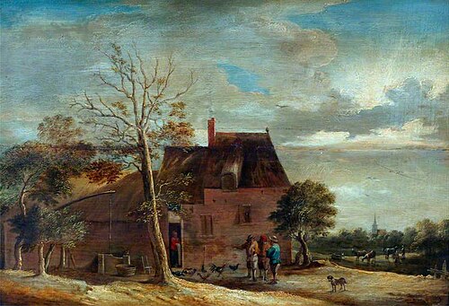 Farmhouse with Figures, 1850, David Teniers the Younger