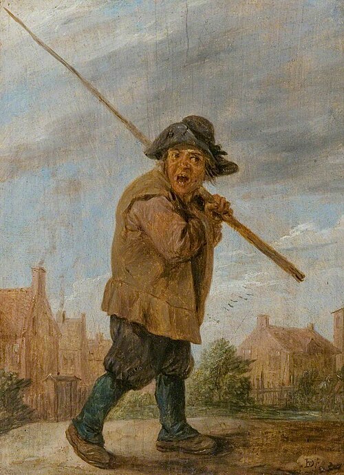 A Peasant Carrying a Pole, , David Teniers the Younger