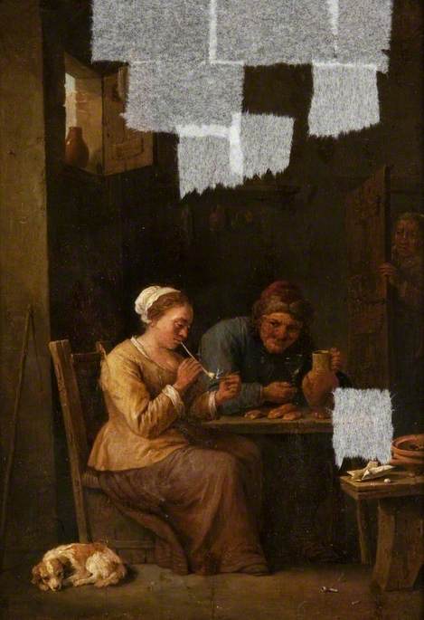 Interior with a Man and a Woman at a Table, , David Teniers the Younger