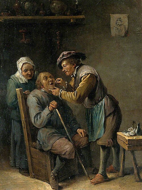 A Surgeon Treating the Teeth of a Seated Man, , David Teniers the Younger