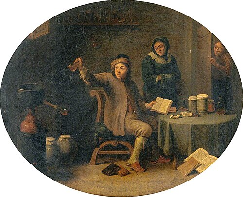 A Man Examining a Urine Flask, , David Teniers the Younger
