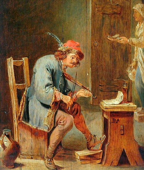 Man Playing a Fiddle, 1825, David Teniers le Jeune