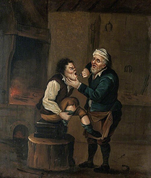 A Farrier Extracting a Tooth from a Man's Mouth, , David Teniers the Younger