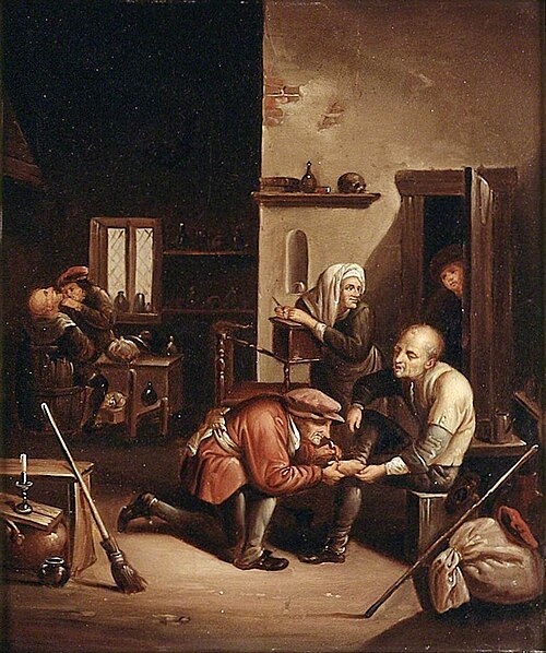 A Surgeon Treating a Patient's Foot and a Barber Shaving a Man, , David Teniers the Younger