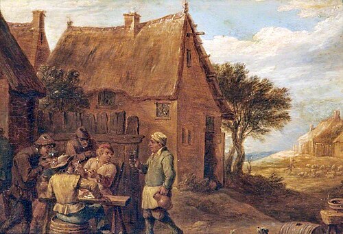 Boors Outside a Tavern, , David Teniers the Younger