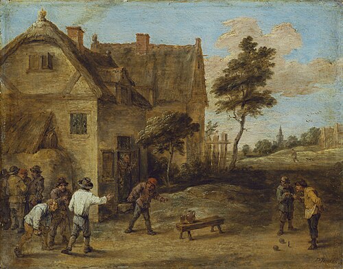 Peasants playing a ball game, 1650, David Teniers the Younger