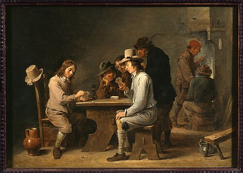 The card players, 1700, David Teniers the Younger