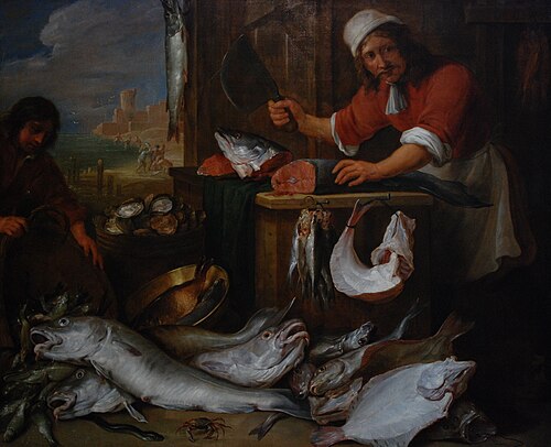 Fishmonger, 1680, David Teniers le Jeune