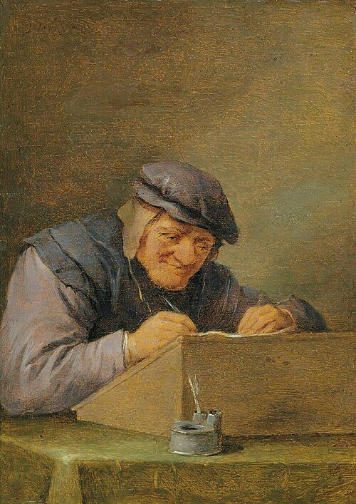 A tax collector writing, 1660, David Teniers the Younger