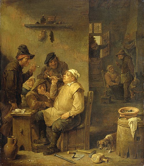 Bricklayer smoking a pipe, 1650, David Teniers the Younger