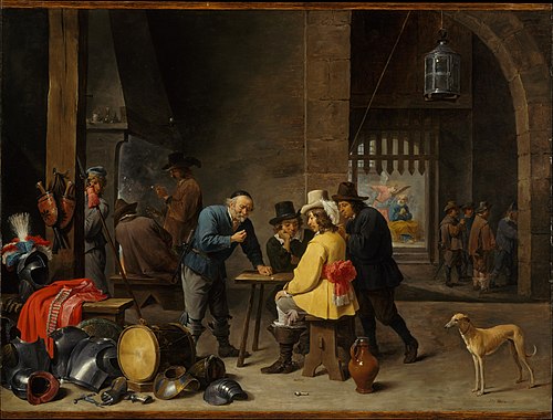 Guardroom with the Deliverance of Saint Peter, 1645, David Teniers the Younger