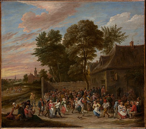 Peasants Dancing and Feasting, 1660, David Teniers the Younger