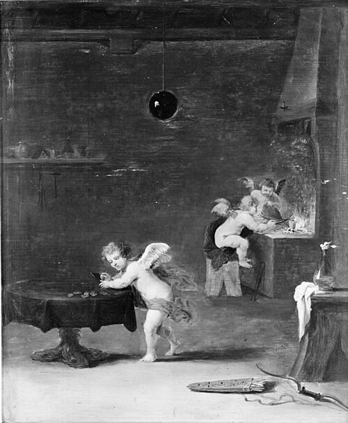 Cupid Melting Coins, 1657, David Teniers the Younger