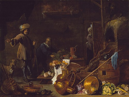 Kitchen Interior, 1643, David Teniers the Younger