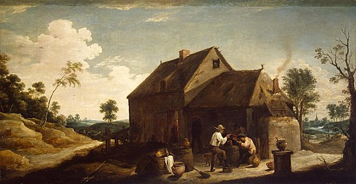 Landscape with Peasants before an Inn, 1630, David Teniers the Younger