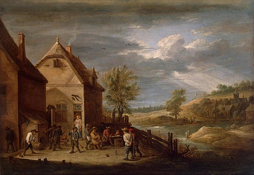 Landscape with Peasants Bowling, 1640, David Teniers the Younger