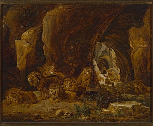 Daniel with the Lions, 1650, David Teniers the Younger