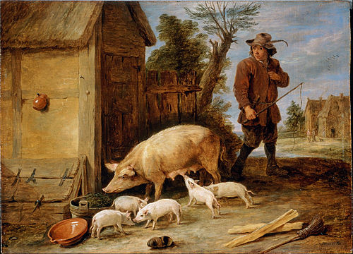 A Sow and her Litter, 1690, David Teniers the Younger