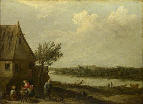 A Cottage by a River with a Distant View of a Castle, 1650, David Teniers le Jeune