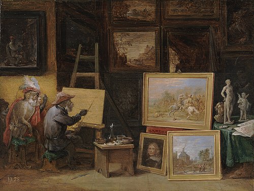 Le Singe peintre, 1660, David Teniers le Jeune