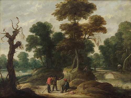 Landschaft mit drei Bauern, 1637, David Teniers le Jeune