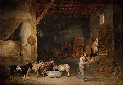 Goat Barn with Flute-player, 1640, David Teniers le Jeune