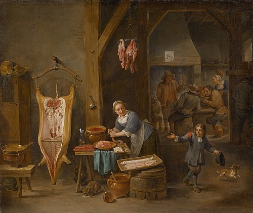 The Sausage Maker, 1650, David Teniers le Jeune