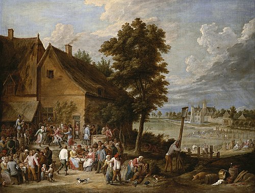 A Feast at Harvest-Time, with the House of Drij Toren in the Background, 1669, David Teniers le Jeune