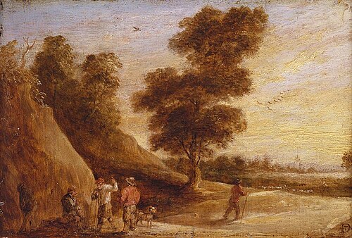 Peasants Talking in a Landscape, 1668, David Teniers le Jeune
