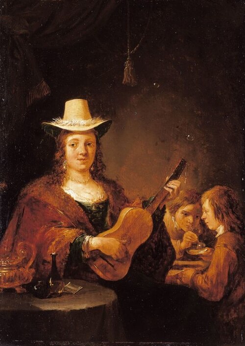 A Woman Playing the Guitar, 1647, David Teniers le Jeune